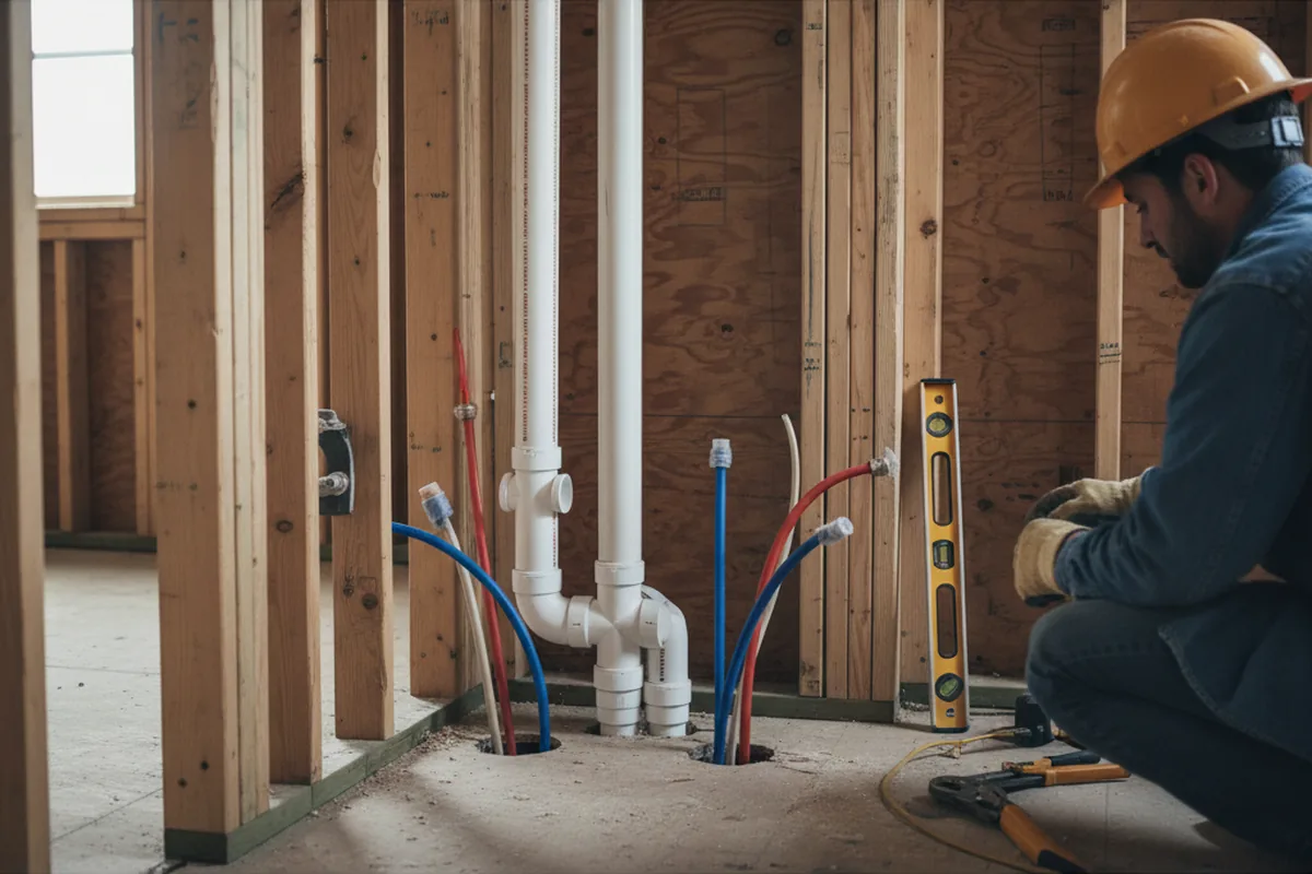 Drain and supply rough-in during Garbage Disposal Repair in Millsap