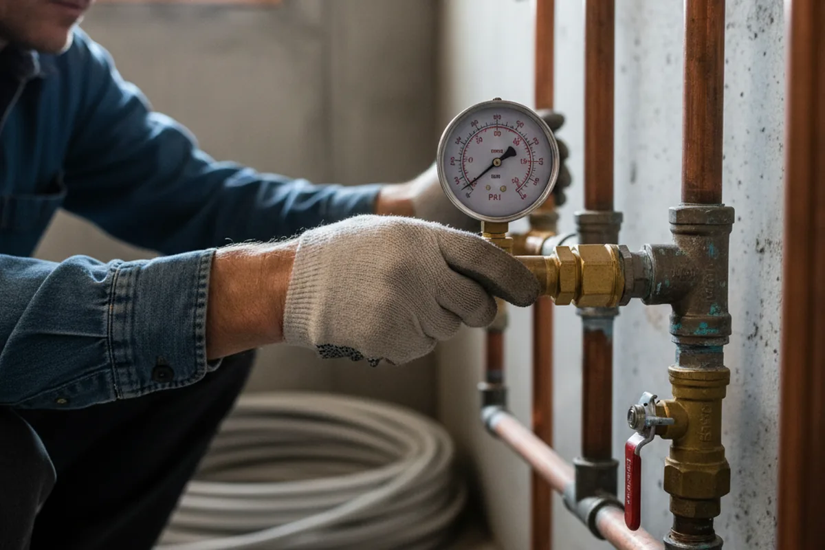 Pressure testing a repaired line during Water Line Repair in Millsap